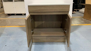 Free-standing Oak Brown Bathroom Vanity with Engineered Stone benchtop - Z6001F-65