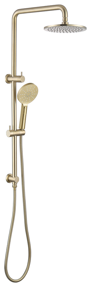 Round Rain Shower Head Set Shower Rail Diverter 2 in 1 Combo four colours -100208-2A/100208-2ABK/100208-2AFG/100208-2ABGM