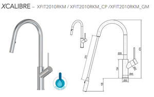 Alfresco Mixer 316 Marine Grade Stainless Steel Pull down system duel function - XFIT2010RKM / XFIT2010RKM_CP /XFIT2010RKM_GM