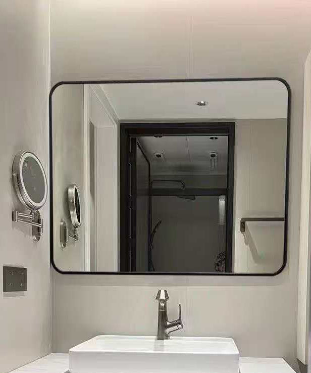 Black/Blue-Gold Frame Wall Mirror Rectangle Mirror No-Light 700×900