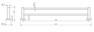 Double Towel Rail Black - 300348BK