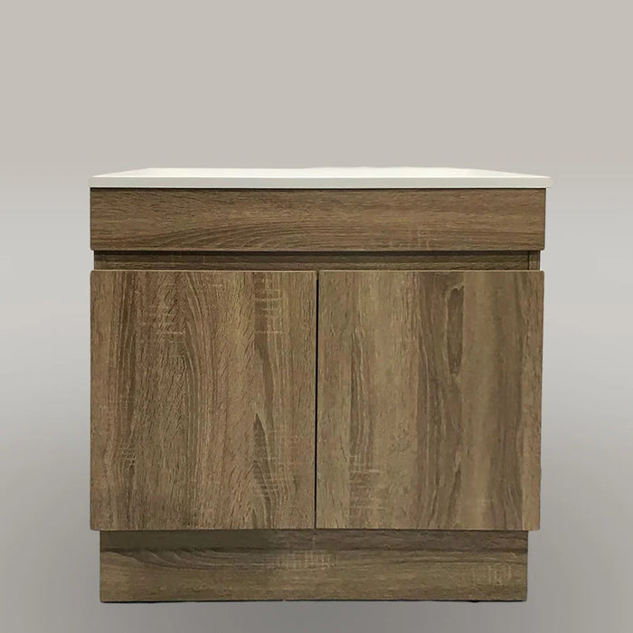 Free-standing Oak Brown Bathroom Vanity with Engineered Stone benchtop - Z6001F-65