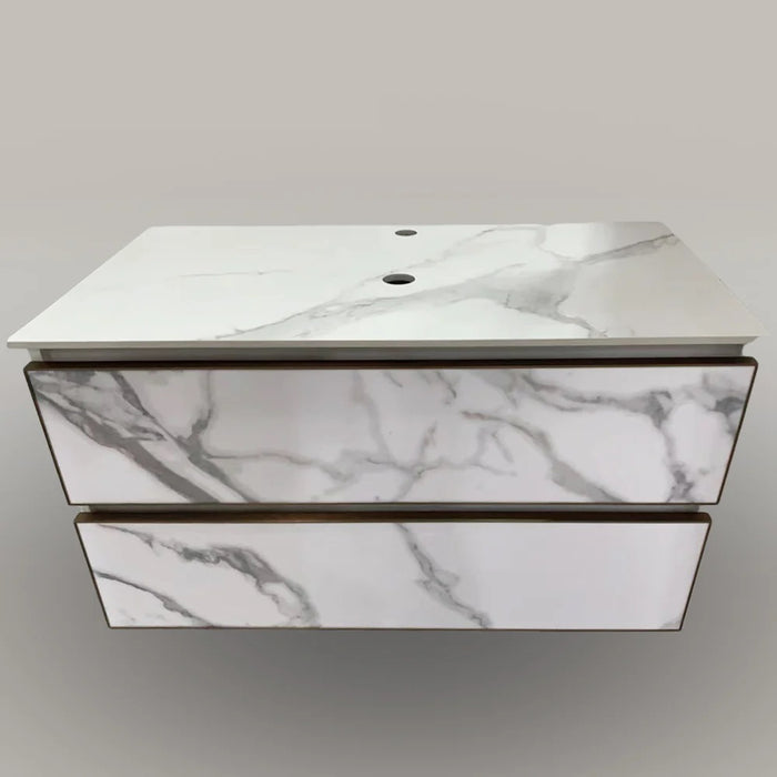 Wall Hung Marble Patterned Bathroom Vanity C8014-90