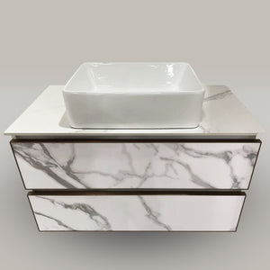 Wall Hung Marble Patterned Bathroom Vanity C8014-90