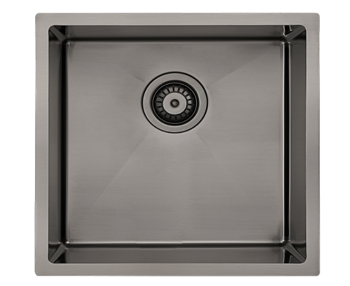 CT-4438B Undermount Single Bowl Sink | Nano Black SUS304 Stainless Steel | 440×380×200mm | Center Drain | R10 Corners
