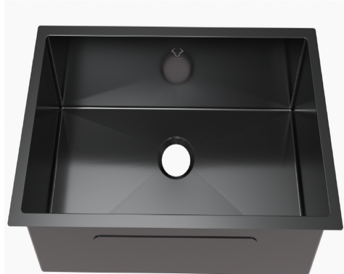 Matte Black Single Bowl Stainless Steel Sink LR-D2318-9B | 584×457×228mm