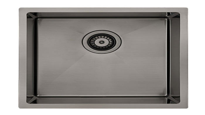 CT-7845B Undermount Single Bowl Sink | Nano Black SUS304 Stainless Steel | 780×450×228mm | Right Offset Drain | R10 Corners