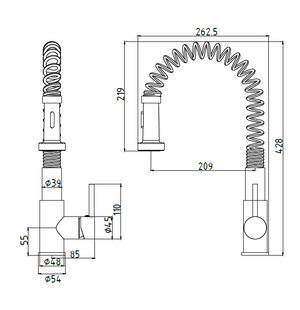 Kitchen Sink Mixer Spring Pull Out Multifunction Kitchen Tap - Z-3205