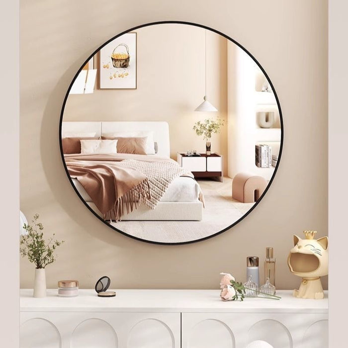 Black/Blue-Gold Frame Wall Mirror Round Mirror No-Light 800×800