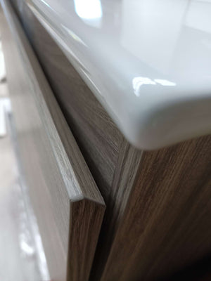 Free-standing Oak Brown Bathroom Vanity with Engineered Stone benchtop - Z6001F-65