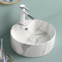Art Basin Marble Pattern Top Mount Round - GX1066B