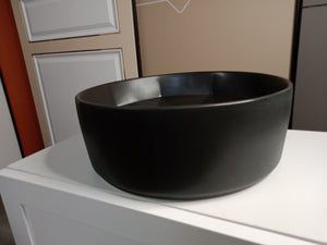 Art Basin Matte Black Round Argyle Pattern Top Mount Basin-413