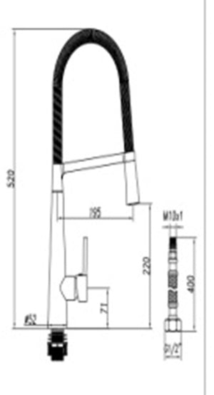Sink Mixer Rubber Pull Down Kitchen Tap - FD0029-1-CCT