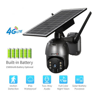 Australian 4G Sim 2MP Solar Power Panel PTZ Zoom CCTV Outdoor Waterproof Security Camera - LS-4GS12-2M