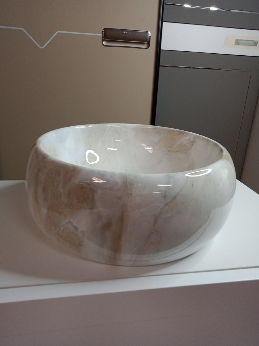 Art Basin Marble Pattern Round Ceramic Basin Round Bathroom Basin ...