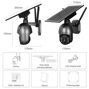 Australian 4G Sim 2MP Solar Power Panel PTZ Zoom CCTV Outdoor Waterproof Security Camera - LS-4GS12-2M