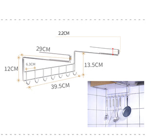Kitchen rack cabinet hanging style - hooks