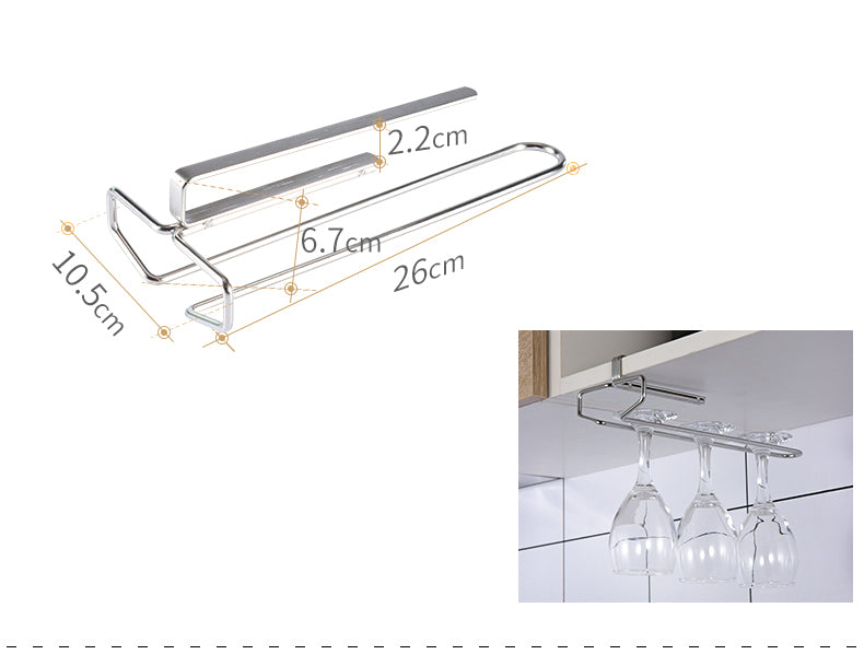 Kitchen rack cabinet hanging style - Wine glass single row – smart ...