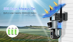 WIFI 4MP 10X Dual Lens & Dual Solar Power Panel PTZ Zoom CCTV Outdoor Waterproof Security Camera - Smarton-MS1-10X
