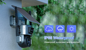 WIFI 4MP 10X Dual Lens & Dual Solar Power Panel PTZ Zoom CCTV Outdoor Waterproof Security Camera - Smarton-MS1-10X