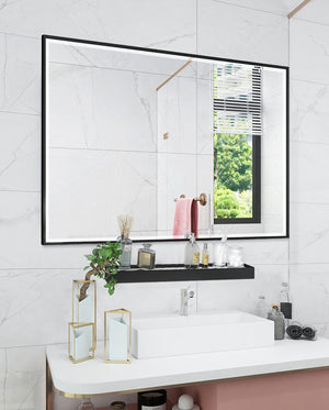 Rectangular bathroom mirror Black or Rose gold frame - 5070