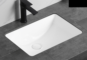 Rectangle Under-mount Undercounter Basin Bathroom Sink Gloss White Ceramic Sink-GX21TX/GX22TX